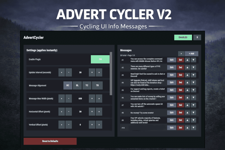 Info Messages (AdvertCycler)