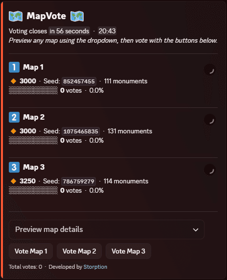 Rust Map Vote Bot
